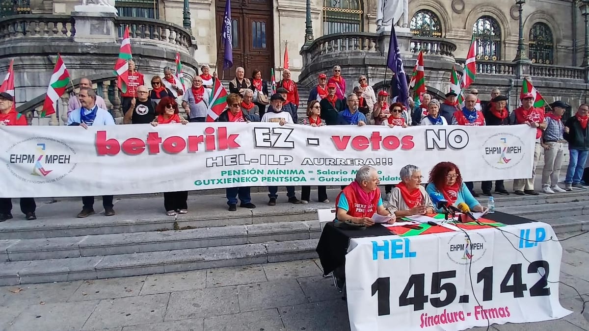 Fotografía que ilustra la noticia: Los pensionistas vascos alertan del riesgo de "involución de derechos" si PP y Vox gobiernan y anuncian movilizaciones
