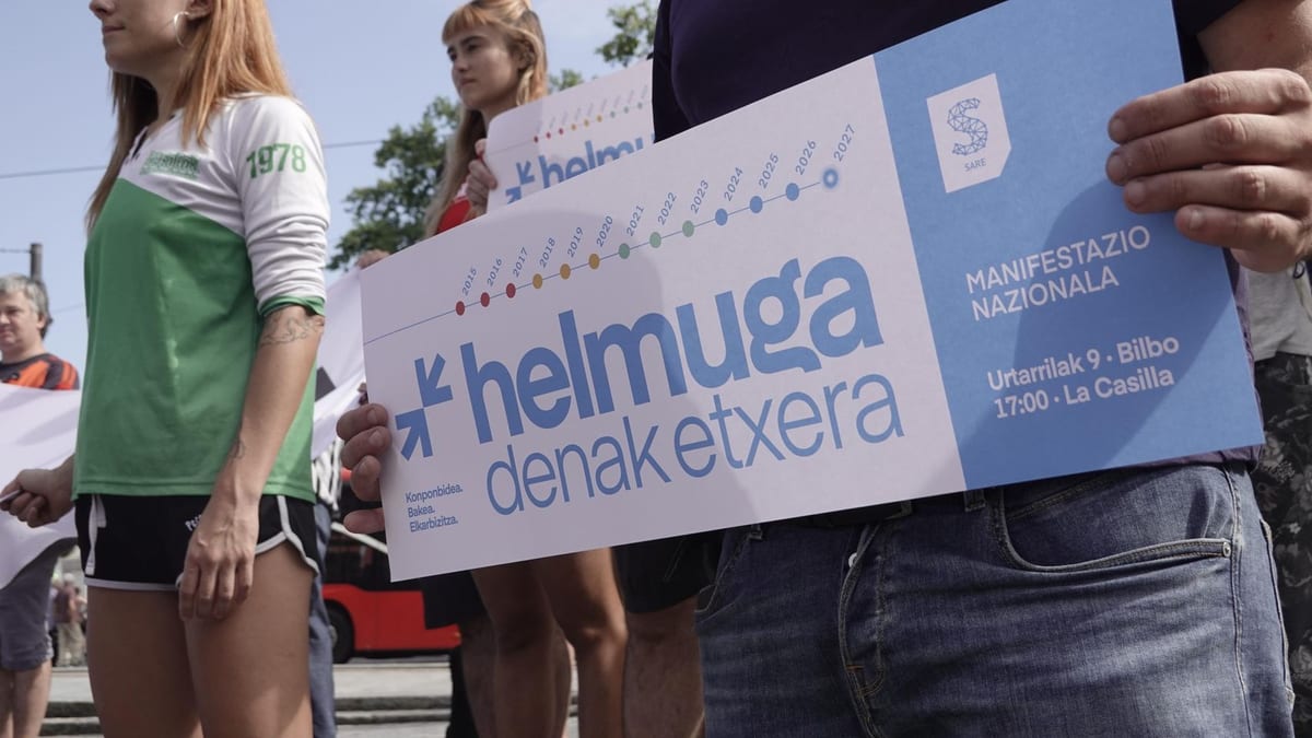 Fotografía que ilustra la noticia: Sare reclama una Aste Nagusia 2027 sin presos de ETA y convoca una manifestación en Bilbao para este viernes